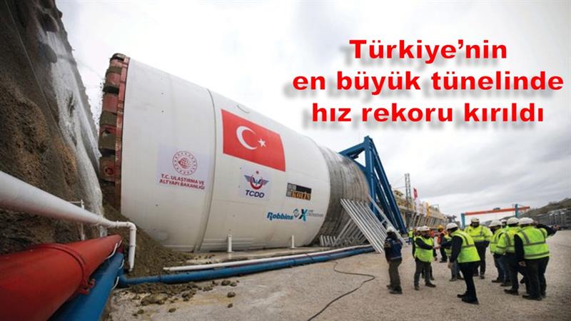 İş Makinası - Türkiye’nin en büyük tünelinde hız rekoru kırıldı